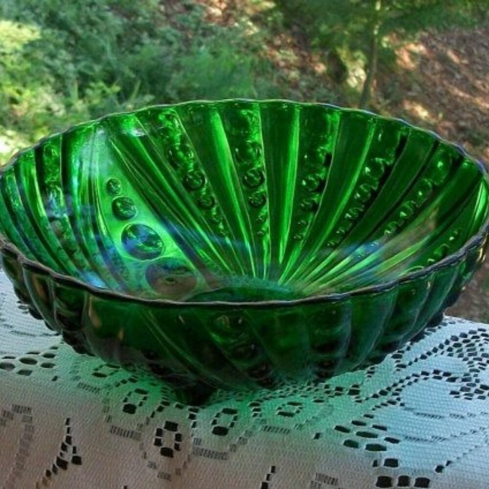 2 Vintage Green Bowls